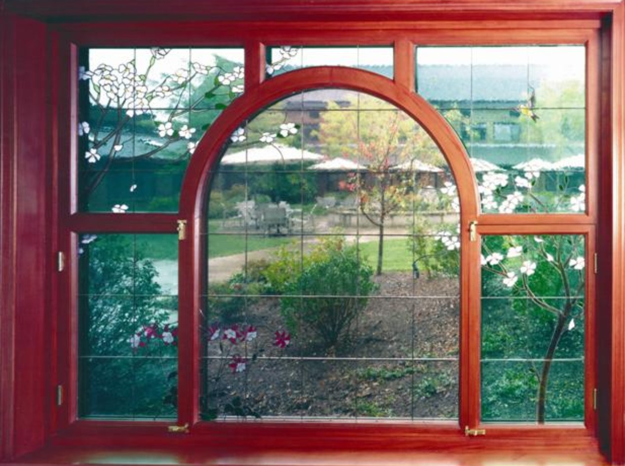 CUSTOM DESIGNED STAINED GLASS WINDOW IN MEDITATION ROOM