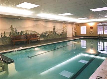 RECREATIONAL LAP POOL WALL MURALS DEPICT THE MONADNOCK MOUNTAIN RANGE